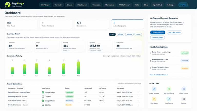 Bulk Page Generator