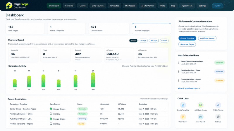 Bulk Page Generator