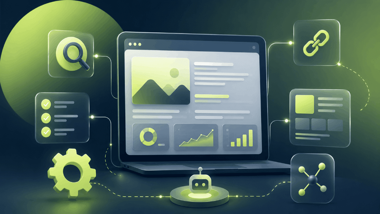 Automated on-page SEO workflow for WordPress with AI, internal linking, site optimization, analytics and SEO automation