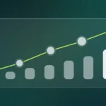 Glass panel with a rising path showing domain authority growth over time
